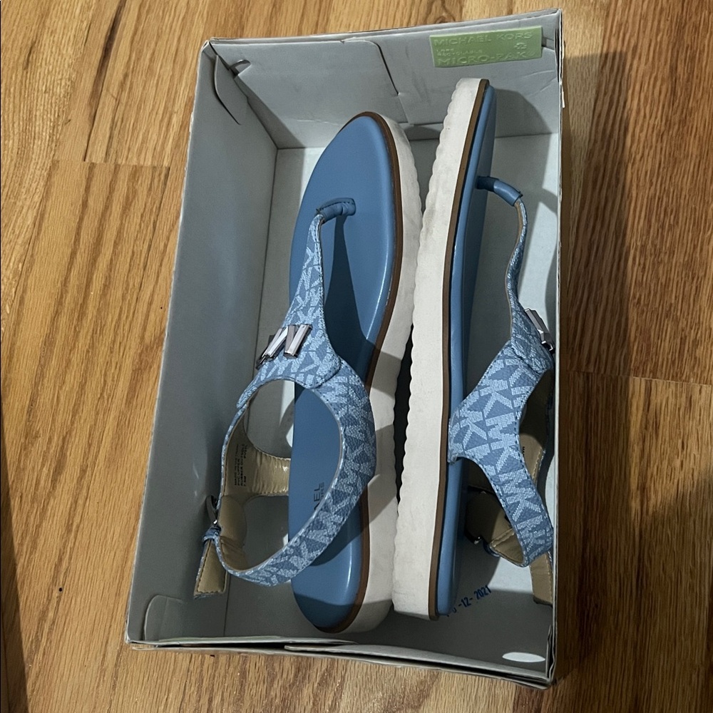 Michael Kors Denim Blue Thong Sandals - Picture 6 of 6